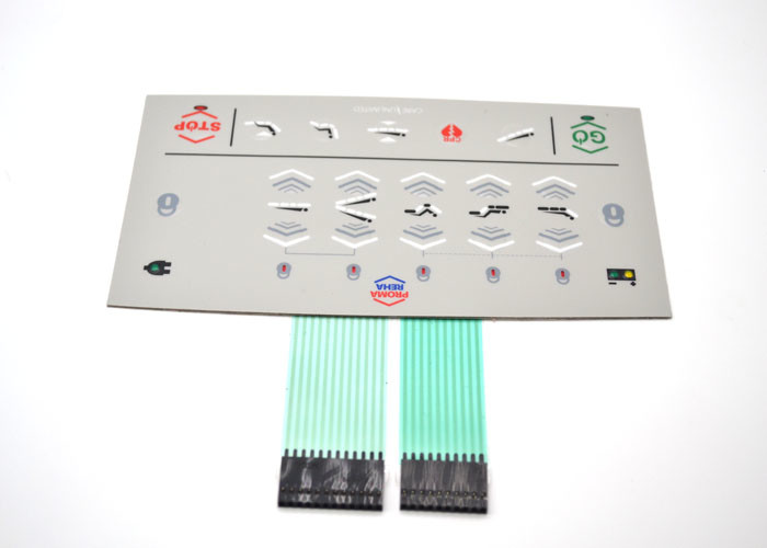 의료 기기를 위한 방습 LED 막 스위치 돋을새김된 촉감 키패드
